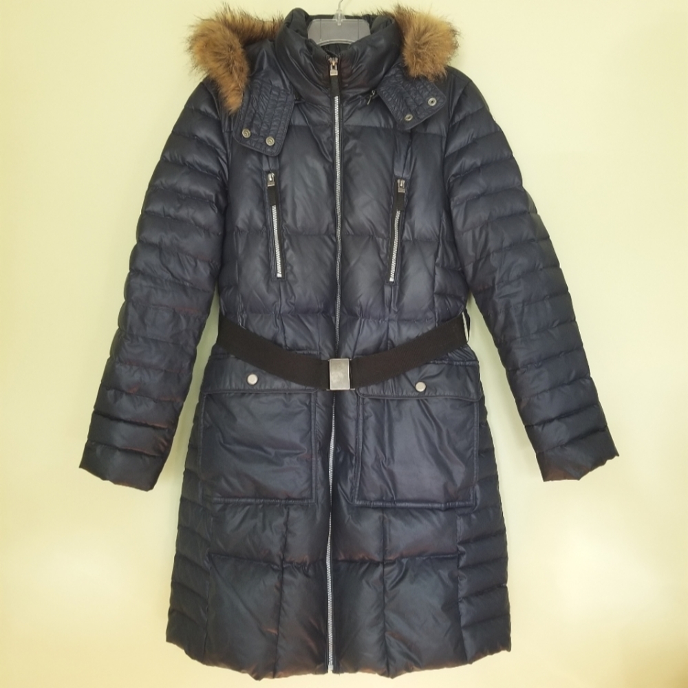 MARC NEW YORK (Andrew Marc) Navy Puffer Coat with Hood Sz L